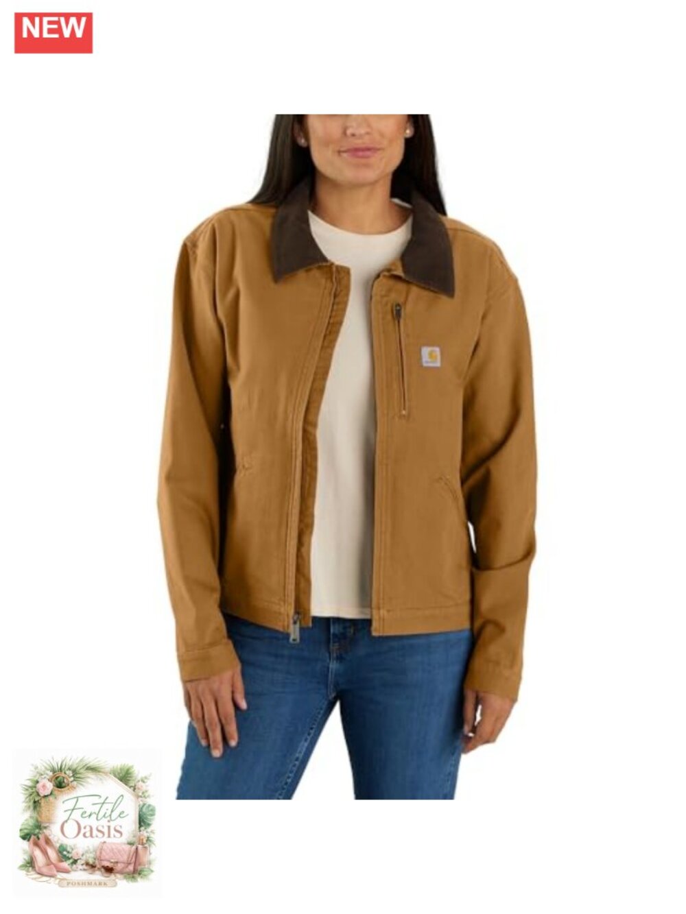 Carhartt Women's Crawford Detroit Jacket Cotton Spandex 3 Pockets Work Wear
